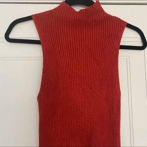 mock neck knit tank